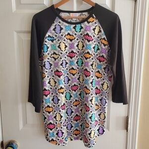 Nwot LuLaRoe Disney Randy Top Minne Mouse Crew Neck Raglan Sleeve T-Shirt XL
